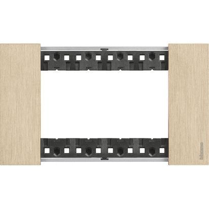 Placca Living Now 4 moduli - oro - materiale: zama