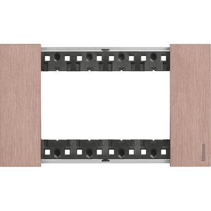 Placca Living Now 4 moduli - rame - materiale: zama