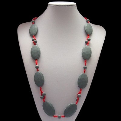 Bobbles and Beads Red an Grey