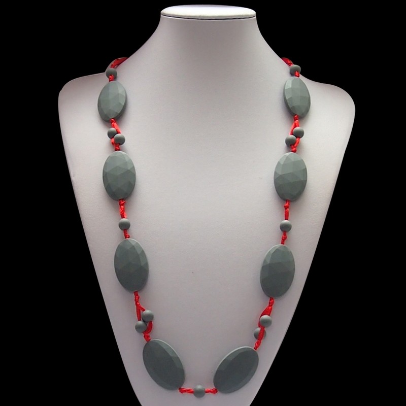 Bobbles and Beads Red an Grey