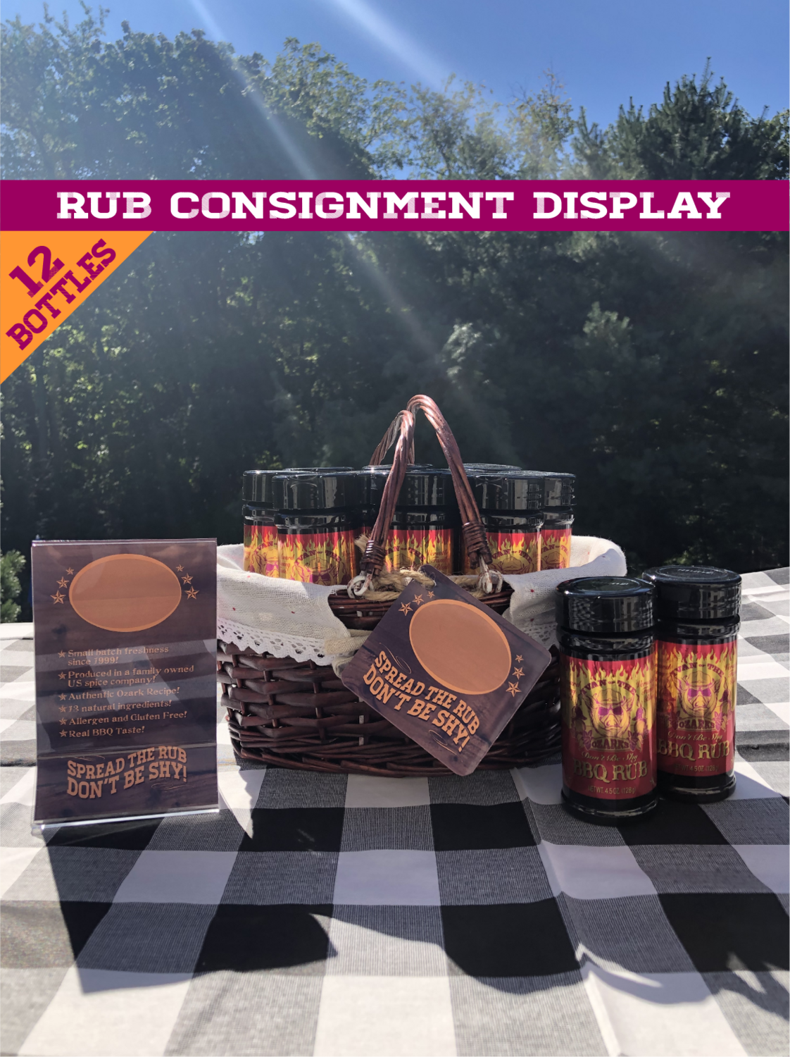 (12) Bottles BBQ Rub  |  CONSIGNMENT  | 
 Display and signage provided during consignment only.