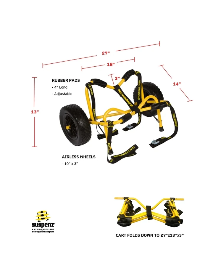 SUSPENZ DLX FLAT AIRLESS CART (1&quot; V)