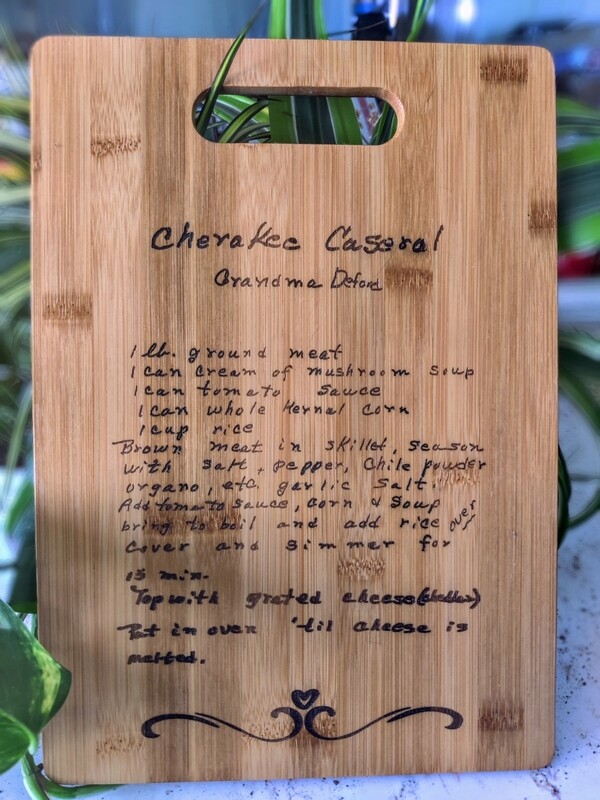 Custom Recipe Bamboo Cutting Board 9x13 inches | Customized Cutting Board | Personalized Charcuterie Board | Laser Handwriting | FREE SHIPPING