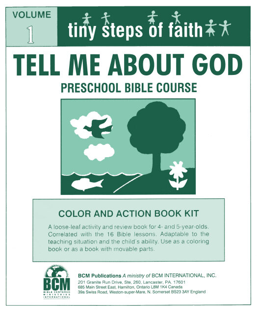 TS1CA - Tiny Steps of Faith Colour and Action Book Kit - Vol 1: Tell Me About God