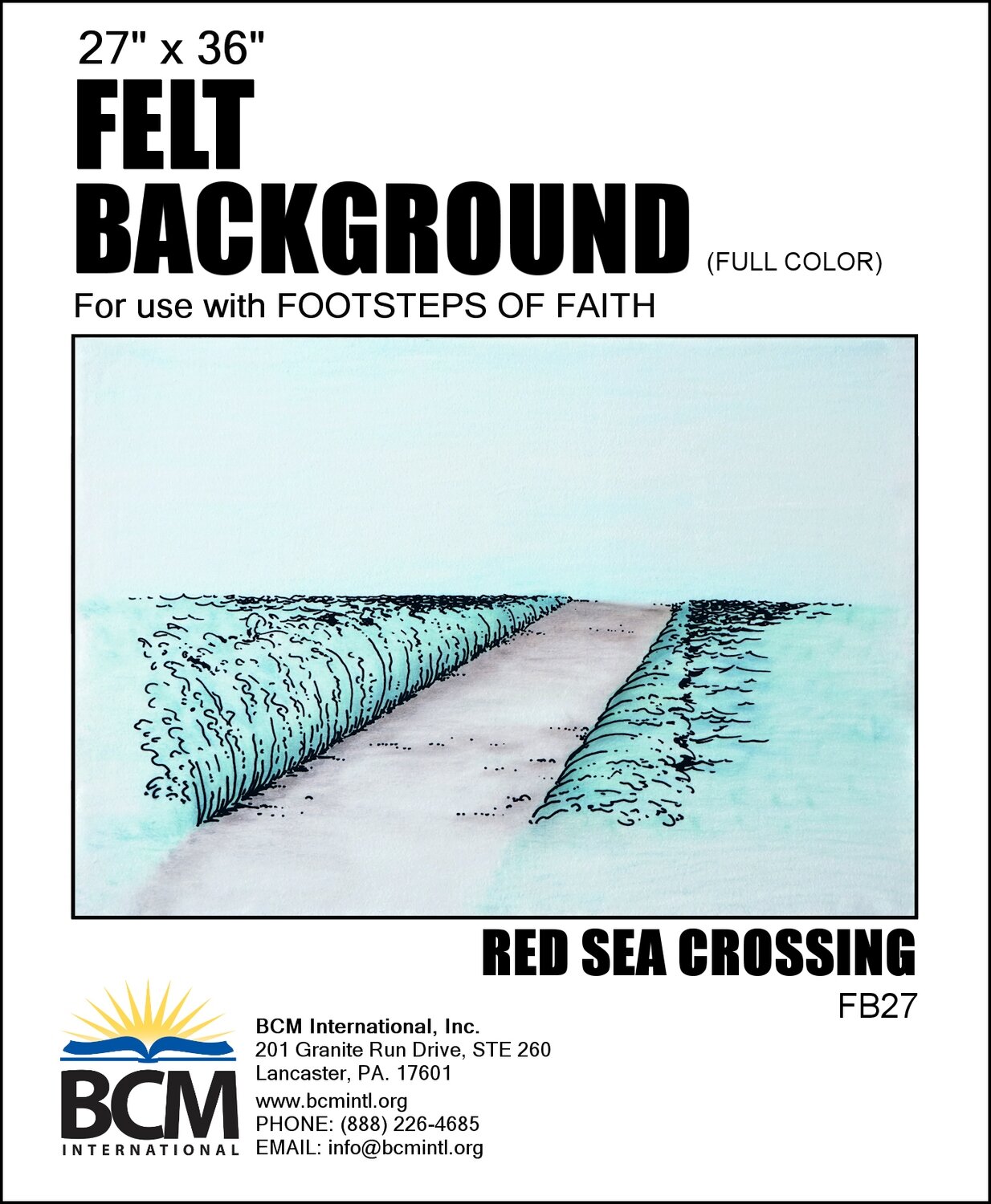 FBC27 - F of F Coloured Flannel Background - Red Sea Crossing