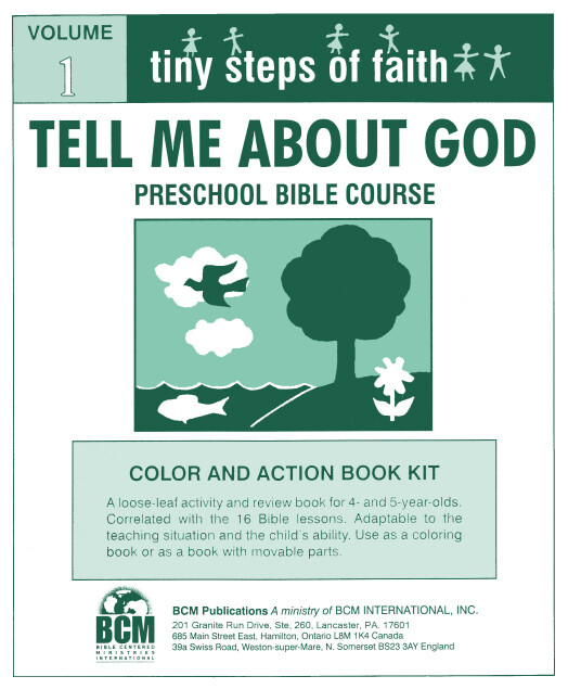 TS1CA - Tiny Steps of Faith Colour and Action Book Kit - Vol 1: Tell Me About God