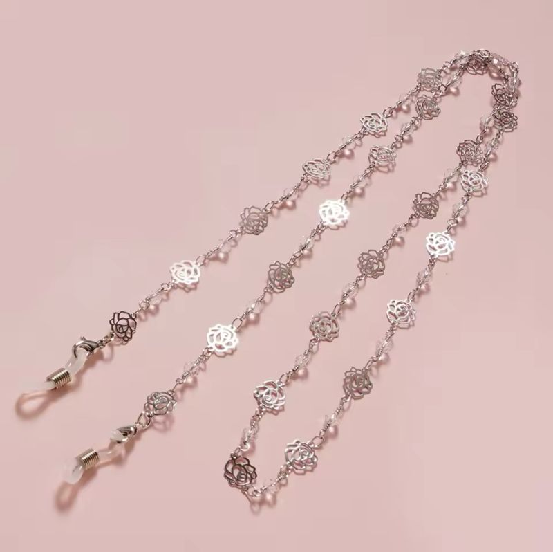 Retro Metal Silver Reading Glasses Chain