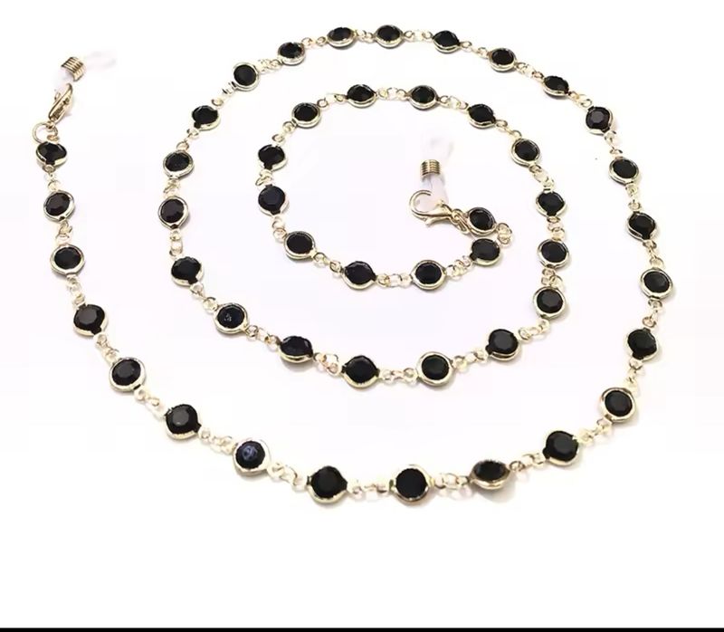 Black &amp; Gold Crystal Glasses Chain
