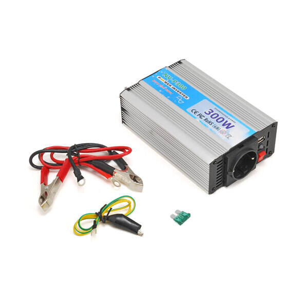 Inverter uscita sinusoidale pura 300W 12V–220VAC CON USB