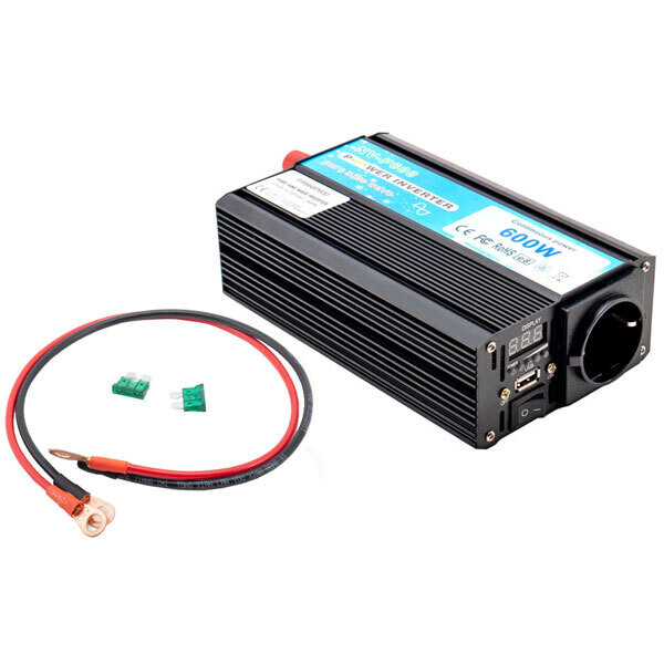 Inverter uscita sinusoidale pura 600W 12V–220VAC CON USB