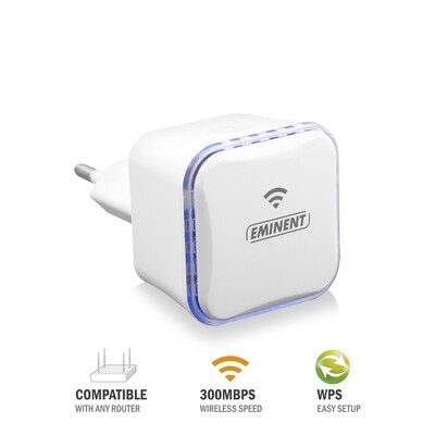 WiFi repeater, Mini Ripetitore con funzione Access Point e standard WPS 300N EMINENT EM4594