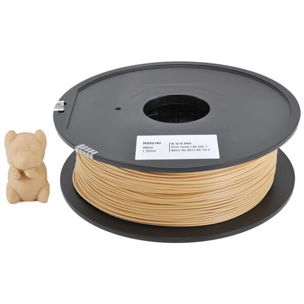 Bobina Filamento legno chiaro 1,75mm da 500g per stampa 3D
