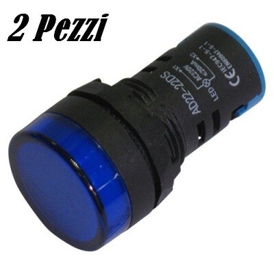Segnalatore luminoso da pannello led BLU 230V (2 PEZZI)