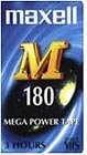 Videocassetta vergine VHS Maxell E180 SHG, durata 3 ore