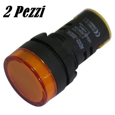 Segnalatore luminoso da pannello led GIALLO 12V (2 PEZZI)