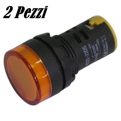 Segnalatore luminoso da pannello led GIALLO 230V (2 PEZZI)