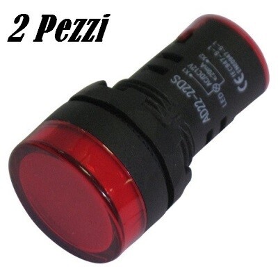 Segnalatore luminoso da pannello led ROSSO 12V (2 PEZZI)