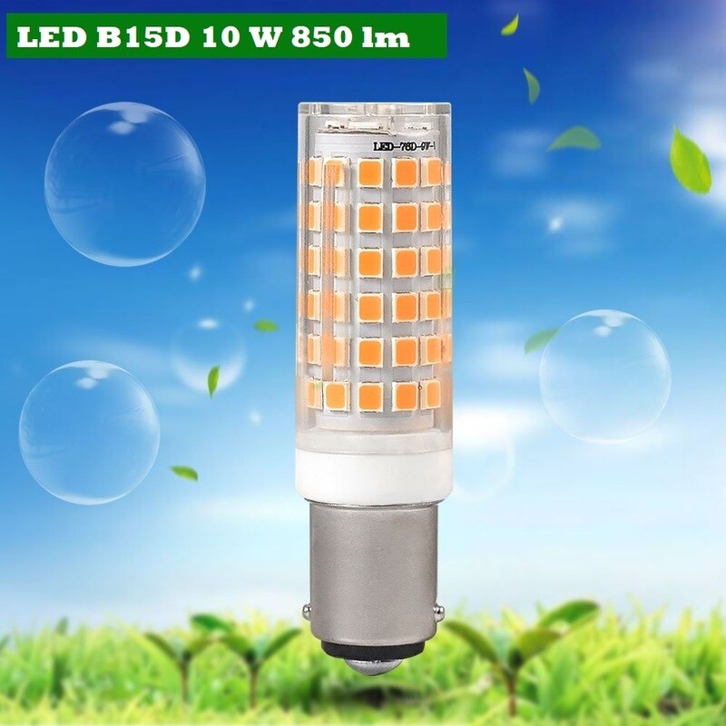 LAMPADINA LED ATTACCO B15D BA15D (Baionetta-Francese) 10 W DI CONSUMO RESA CIRCA 100 W CLASSE A