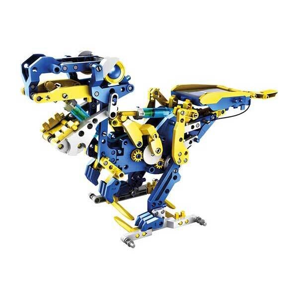 Kit solare e idraulico 12 in 1: T-REX, pterosauro, scorpione, elefante, coccodrillo, scimmia, cane con padrone, struzzo, carrello elevatore, dune buggy, scavatrice, rover