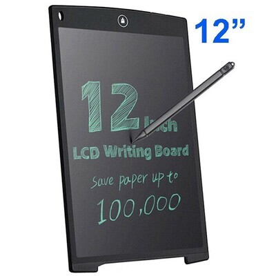 Tavoletta Grafica, utilizzabile come taccuino elettronico con display LCD 12", 28 X 18,5 cm con penna wireless per insegnanti, studenti, progettisti e imprenditori
