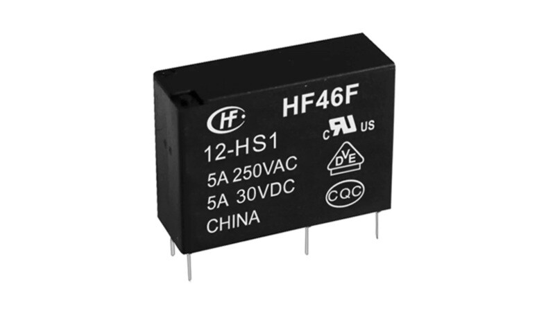 5 pezzi Relè monostabile Hongfa Europe GMBH serie HF46F, 5 A Monopolare normalmente aperto, bobina 12V cc, montaggio su PCB HF46F / 012 - HS1F(610) 5 pezzi Relè monostabile Hongfa Europe GMBH serie HF46F, 5 A Monopolare normalmente aperto, bobina 12V cc, montaggio su PCB HF46F / 012 - HS1F(610)