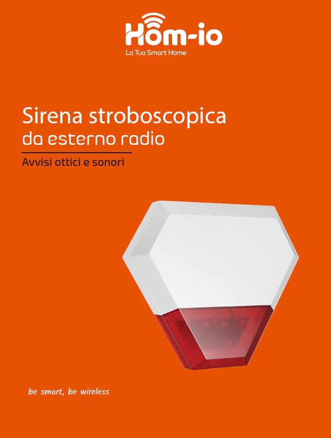 SIRENA DI AVVERTIMENTO STROBOSCOPICA DA ESTERNO RADIO OMNI ALARM DOMOTICA HOM-IO