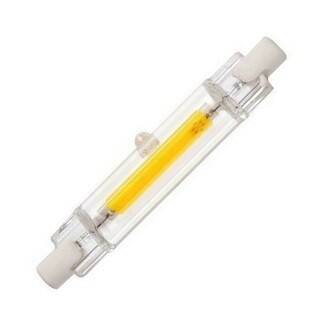 LAMPADINA LINEARE IN VETRO R7S 78MM 6 W LED COB BIANCO FREDDO 6000 K