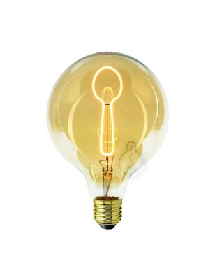 Lampadina filamento LED Masterchef a forma di cucchiaio per Ristorante, Cucina, Negozi Gastonomia, Ristorazione 4W E27 Globo G125 vetro ambrato