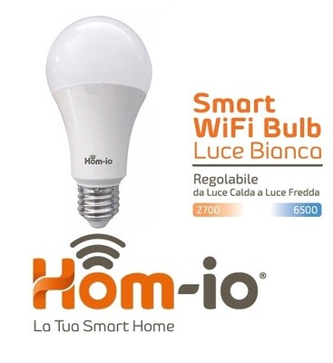 LAMPADINA LED SMART WIFI E27 10W LUCE DINAMICA DIMMERABILE HOM-IO DOMOTICA