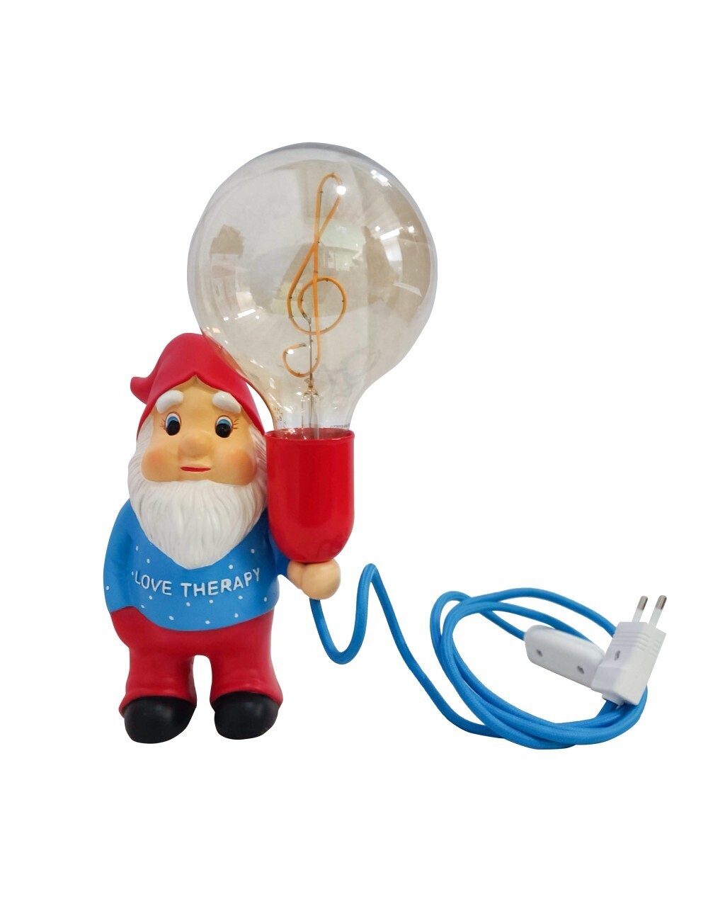NANO LICENZA DI FIORUCCI ELIO LOVE THERAPY LOVISH Niño - LAMPADA DA TAVOLO COLORATA IN CERAMICA CON LAMPADINA LED "CHIAVE DI VIOLINO" INCLUSA, REGALO IDEALE PER SAN VALENTINO