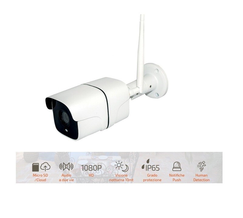 Telecamera Wi-Fi 1080P - IP65 - Cloud - Sdcard - 12V - Domotica HOM-iO