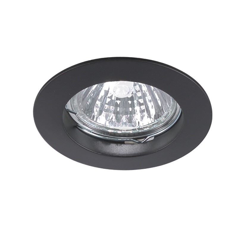 FARETTO DA INCASSO PER CONTROSOFFITTI PER LAMPADINE DICROICHE GU5,3 12V FINITURA NERO