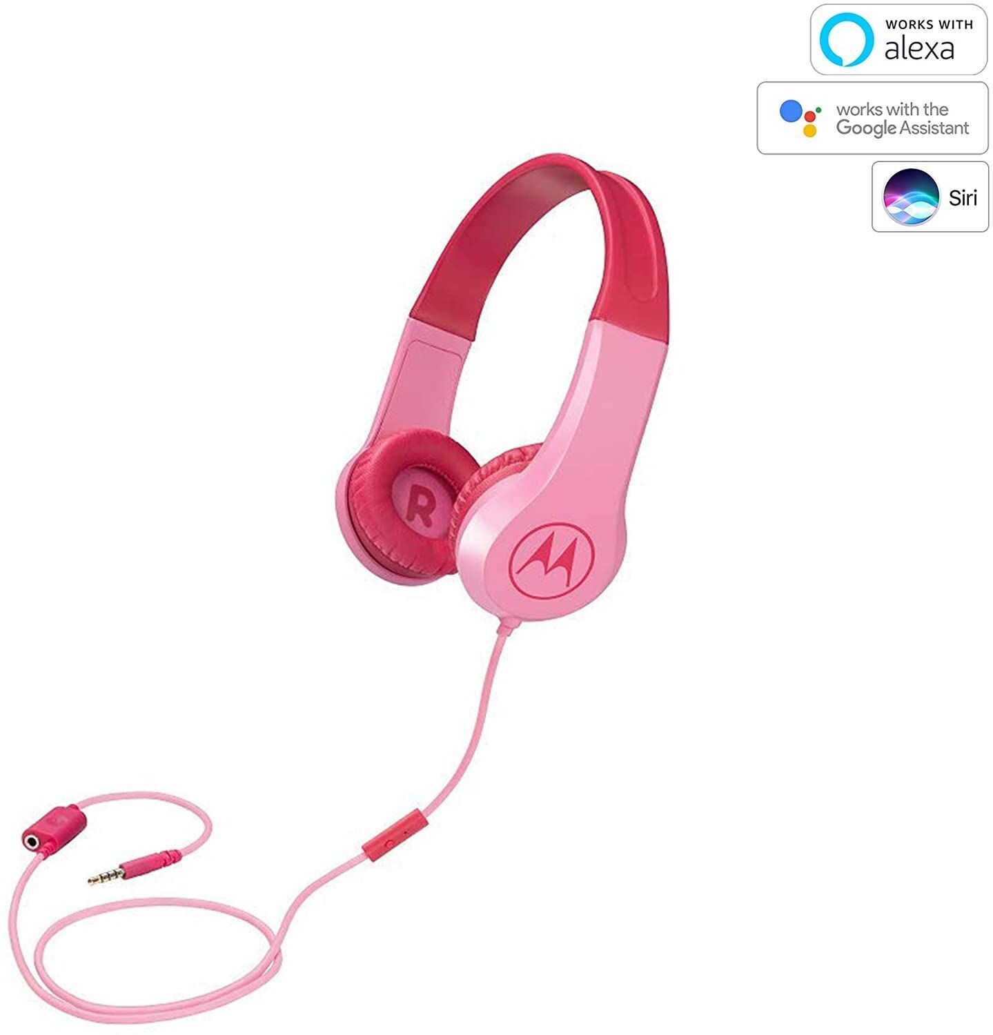 CUFFIA PER BAMBINI CON LIMITAZIONE VOLUME, ADESIVI-STIKERS, CON FILO, ROSA MOTOROLA