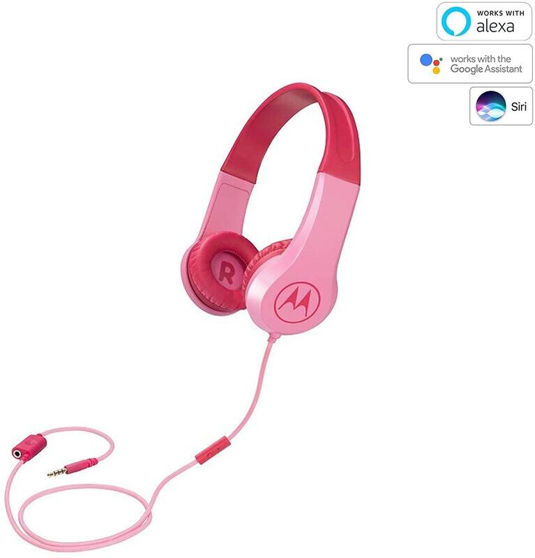 CUFFIA PER BAMBINI CON LIMITAZIONE VOLUME, ADESIVI-STIKERS, CON FILO, ROSA MOTOROLA