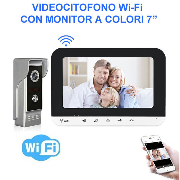Videocitofono Wi-Fi con monitor a colori 7"