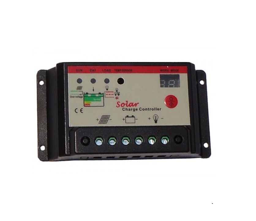 REGOLATORE DI CARICA PER PANNELLI SOLARI DA 10 AMPERE CON FUNZIONAMENTO AUTOMATICO 12V / 24 V