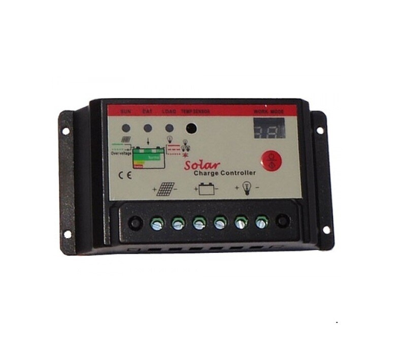 REGOLATORE DI CARICA PER PANNELLI SOLARI DA 10 AMPERE CON FUNZIONAMENTO AUTOMATICO 12V / 24 V