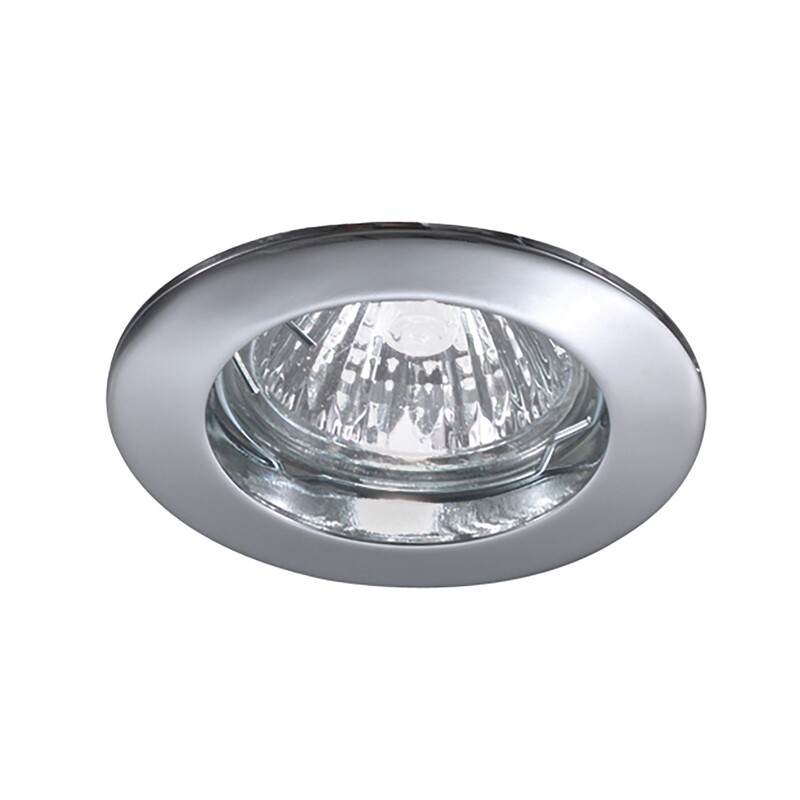 FARETTO DA INCASSO PER CONTROSOFFITTI PER LAMPADINE DICROICHE GU5,3 12V FINITURA CROMO
