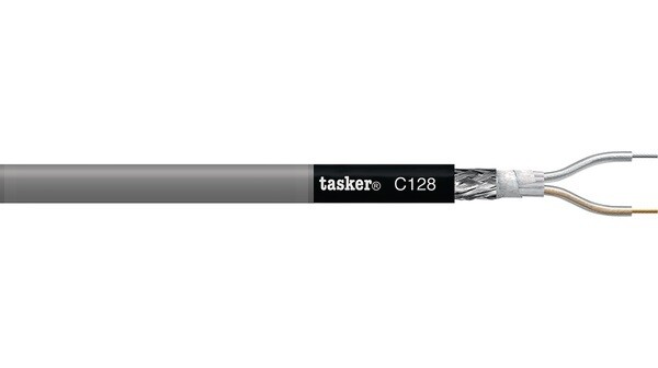 C128 CAVO MICROFONO 2X 0.35MM² COTONATO PROFESSIONALE SCHERMATO/I A METRO GRIGIO - GREY, TASKER