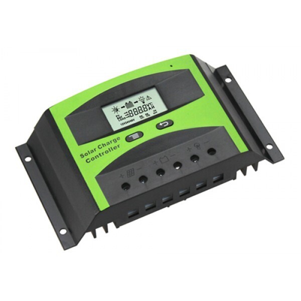 REGOLATORE DI CARICA PER PANNELLI SOLARI DA 30 AMPERE CON DISPALY LCD E COMPENSAZIONE AUTOMATICA DELLA TEMPERATURA - 12 V / 24 V