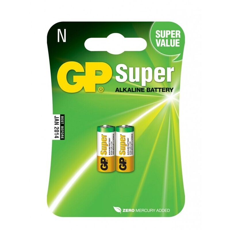 BATTERIA N 1,5V 910A - 885 MAH ALCALINA - LR1 - R1 - GP BATTERIES SUPER PILA BLISTER 2 PEZZI