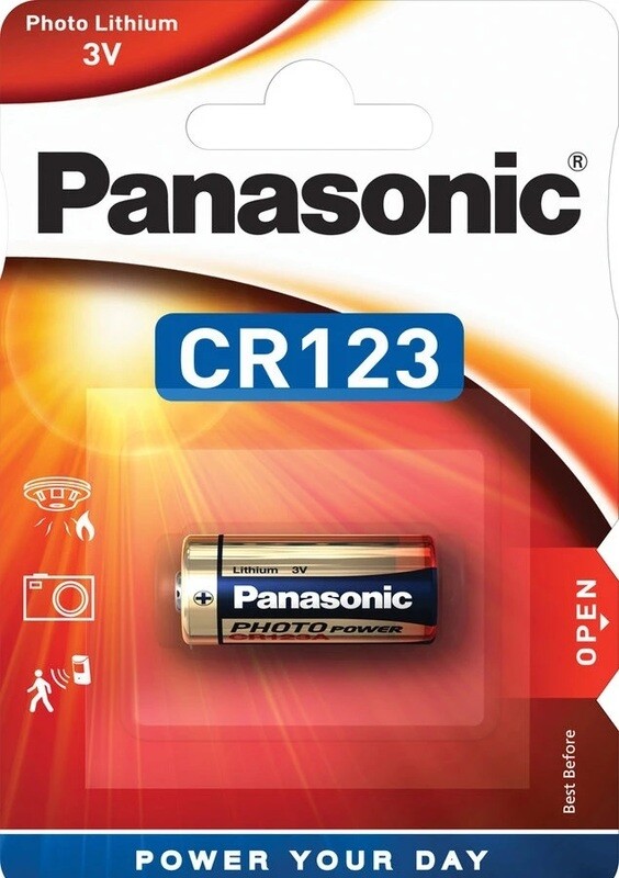 BATTERIA CR123 3V PANASONIC 1550MA - PILA SPECIALISTICA AL LITIO BLISTER 1 PEZZO