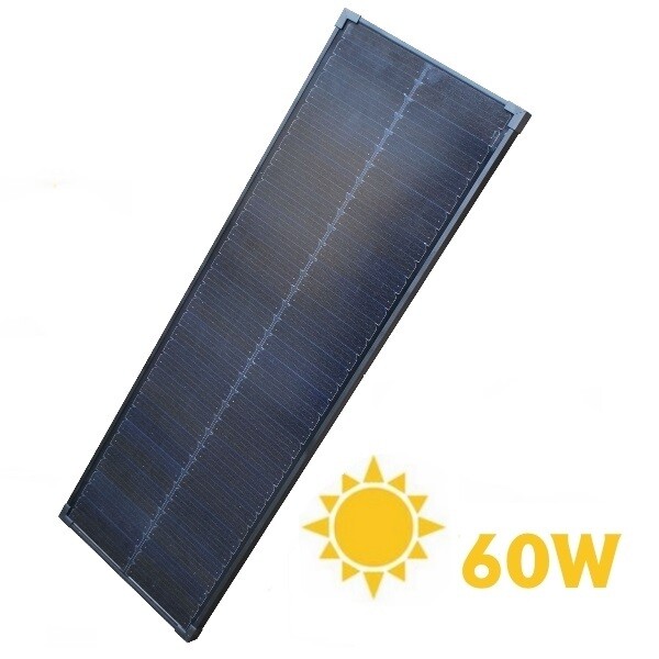 PANNELLO SOLARE MONOCRISTALLINO 12V - 60W TELAIO IN ALLUMINIO CON PROTEZIONE IN VETRO TEMPRATO - ADATTO PER BARCHE, YACHT, CAMPER, CAMPEGGIO, ILLUMINAZIONE