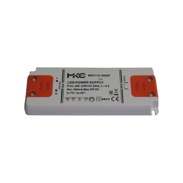 DRIVER - TRASFORMATORE COMPATTO PER LED 500mA 12V USCITA 30 VDC 15W CORRENTE COSTANTE