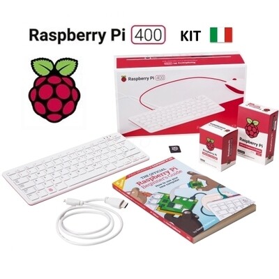 Raspberry Pi 400 Kit Computer con layout tastiera e manuale in Italiano