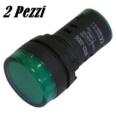 Segnalatore luminoso da pannello led VERDE 12V (2 PEZZI)