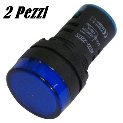 Segnalatore luminoso da pannello led BLU 12V (2 PEZZI)