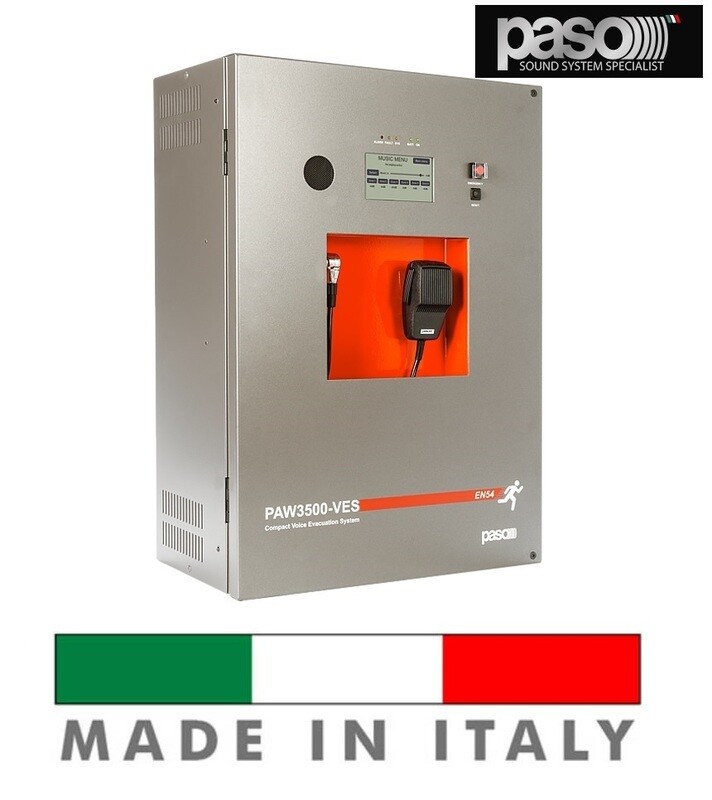 SISTEMA PER IMPIANTO EVAQUAZIONE PAW3502-V PASO COMPATTO DA PARETE LIGHT 500W 2 ZONE NORMATIVA EN54-16 ED EN54-4 IDEALE PER RISTORANTI NEGOZI E PICCOLI LOCALI SISTEMA PER IMPIANTO EVAQUAZIONE PAW3502-V PASO COMPATTO DA PARETE LIGHT 500W 2 ZONE NORMATIVA EN54-16 ED EN54-4 IDEALE PER RISTORANTI NEGOZI E PICCOLI LOCALI
