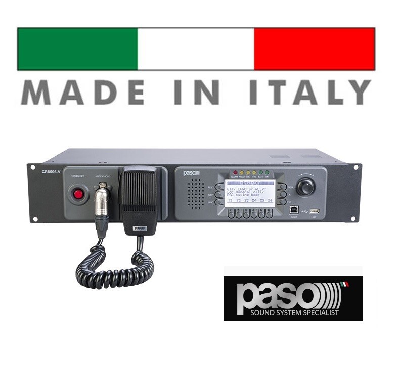 UNITA' DI CONTROLLO PER IMPIANTO EVAQUAZIONE VOCALE PA8500-VES PASO IDEALE PER RISTORANTI NEGOZI E PICCOLI LOCALI A NORMATIVA EN54-16