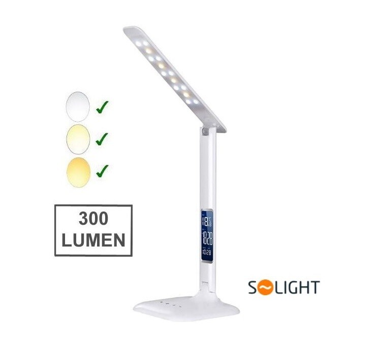 LAMPADA LED CON OROLOGIO E TERMOMETRO DA TAVOLO - ZERO EMISSIONI UV